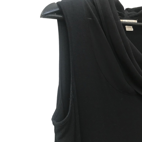 Coldwater Creek Black Knit Sheer Cowl Sleeveless top M 10 12 - Picture 2 of 9